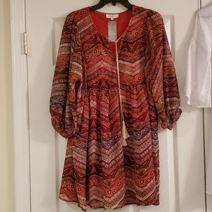 A many multicolored babydoll dress